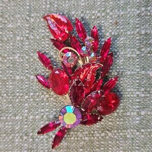 Vintage Brooch Red